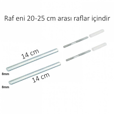 14 CM GİZLİ RAF TUTUCU ( 8 mm )