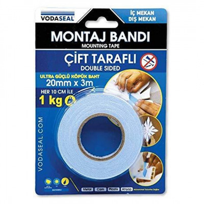 Vodaseal Çift Taraflı Montaj Bandı 20 Mm X 3 M